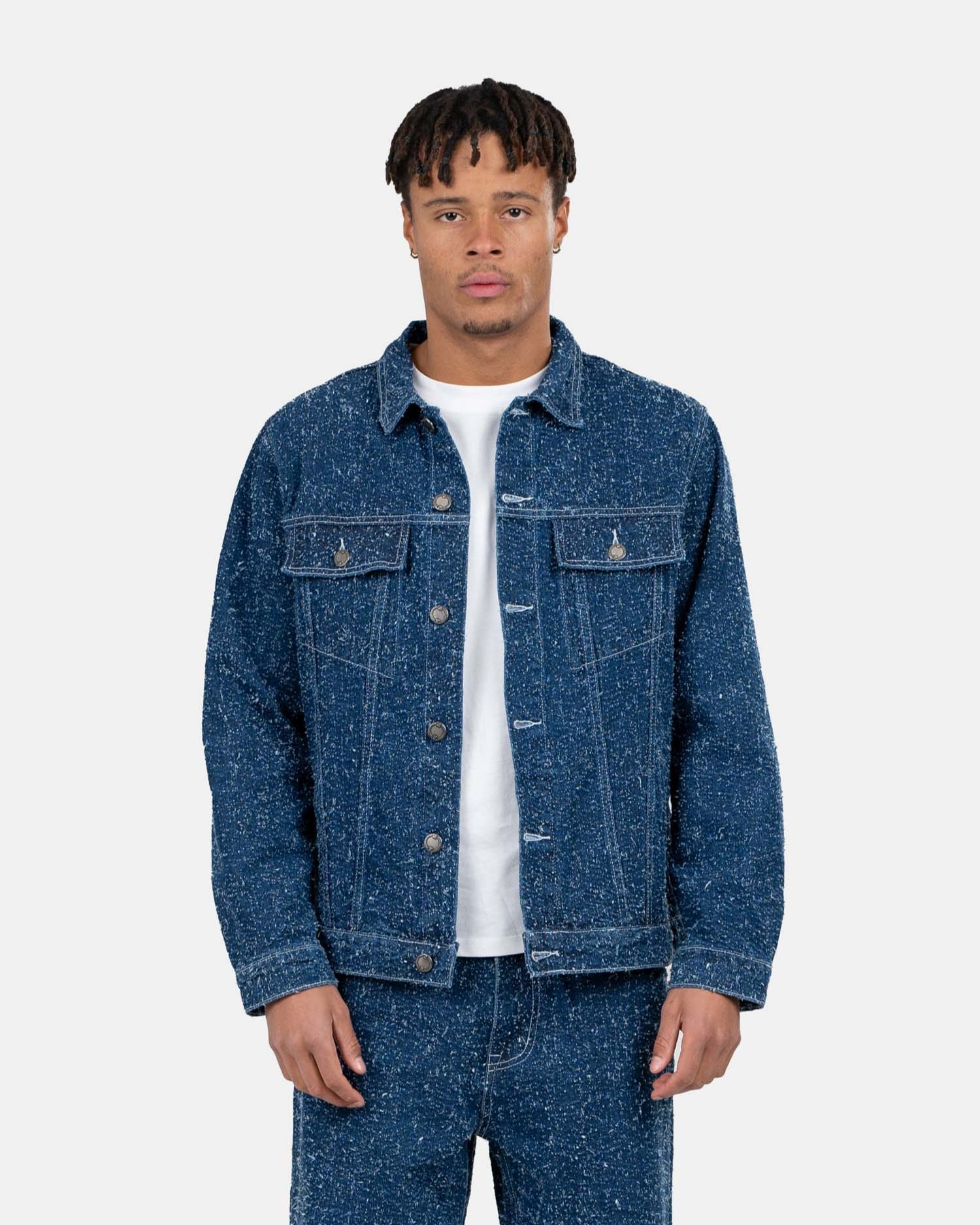 Textured Denim Jacket Mid Blue | Skagen - clothing.dk